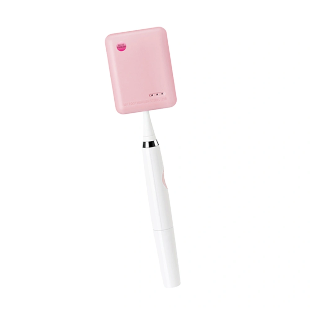 Toothbrush Sanitizer Wall-Mounted Toothbrush Sterilizer Toothbrush Holder without Battery Pink