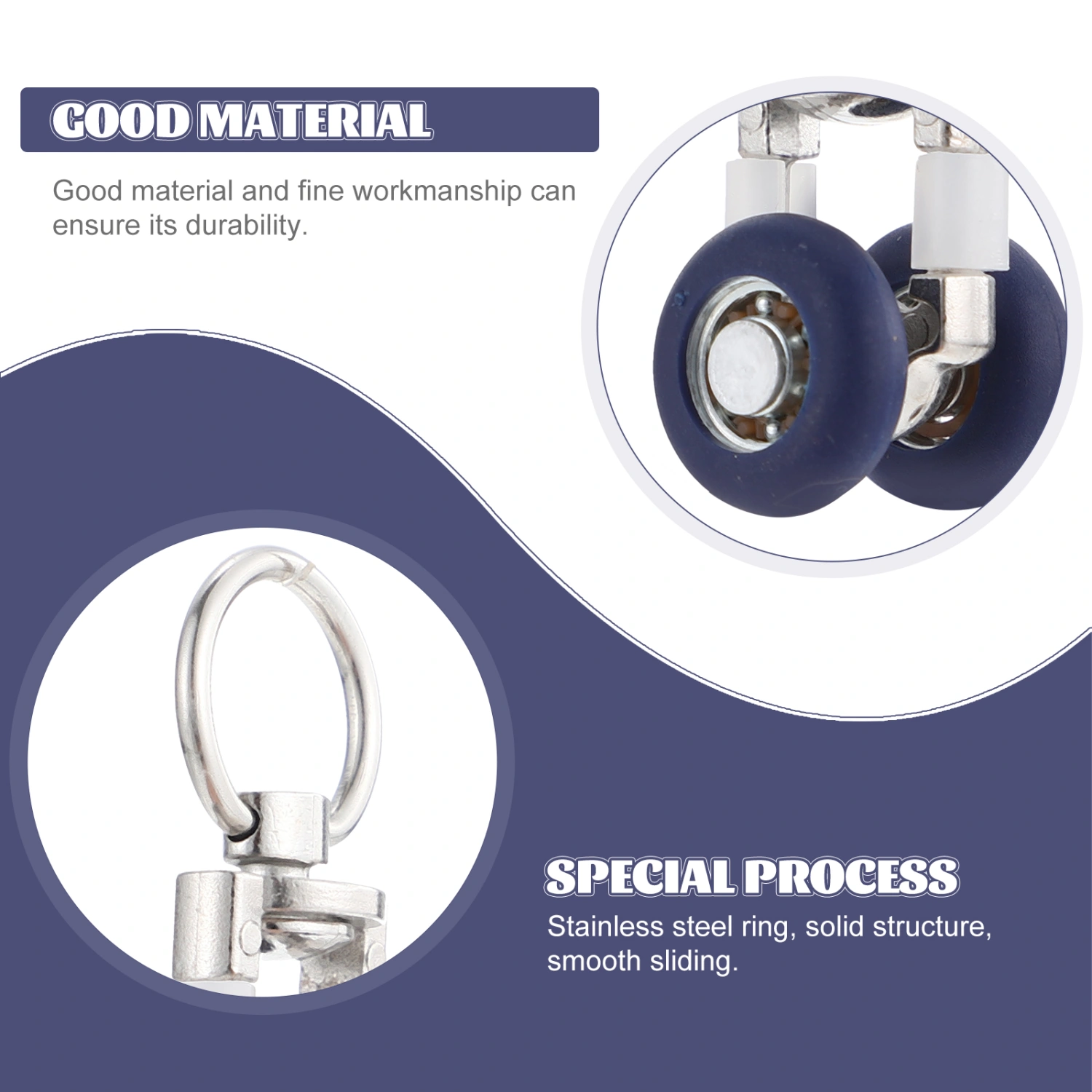 6pcs Curtain Track Mute Gliders Flexible Pulleys Drapery Curtain Accessories