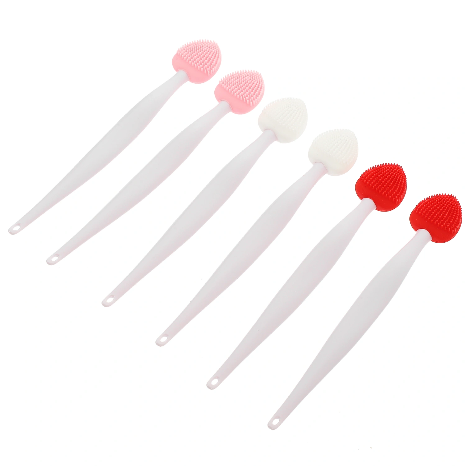 6pcs Lip Scrub Brush Lip Scrub Lip Exfoliator Brush Long Handle Manual Lip Cleaning Brush