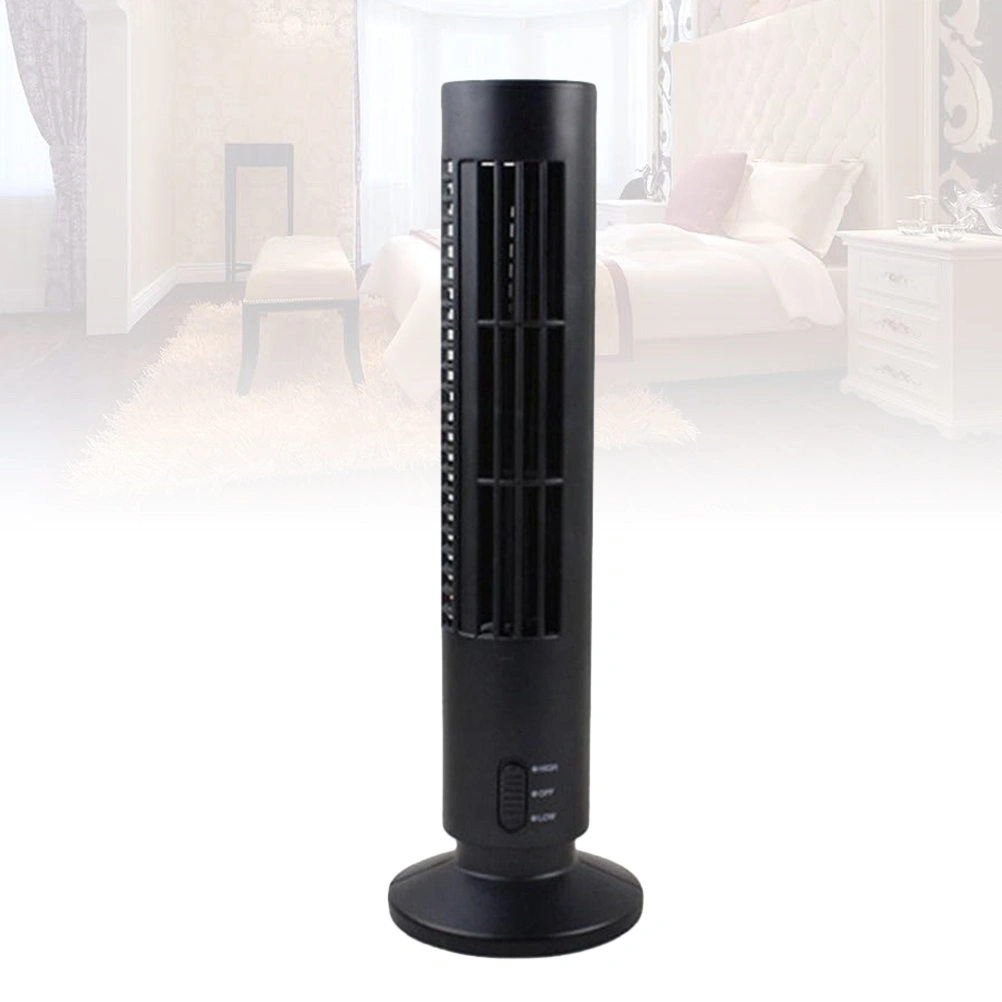 Tower Fan Mini Portable USB Cooling Air Conditioning Purifier Tower Fan (Black)
