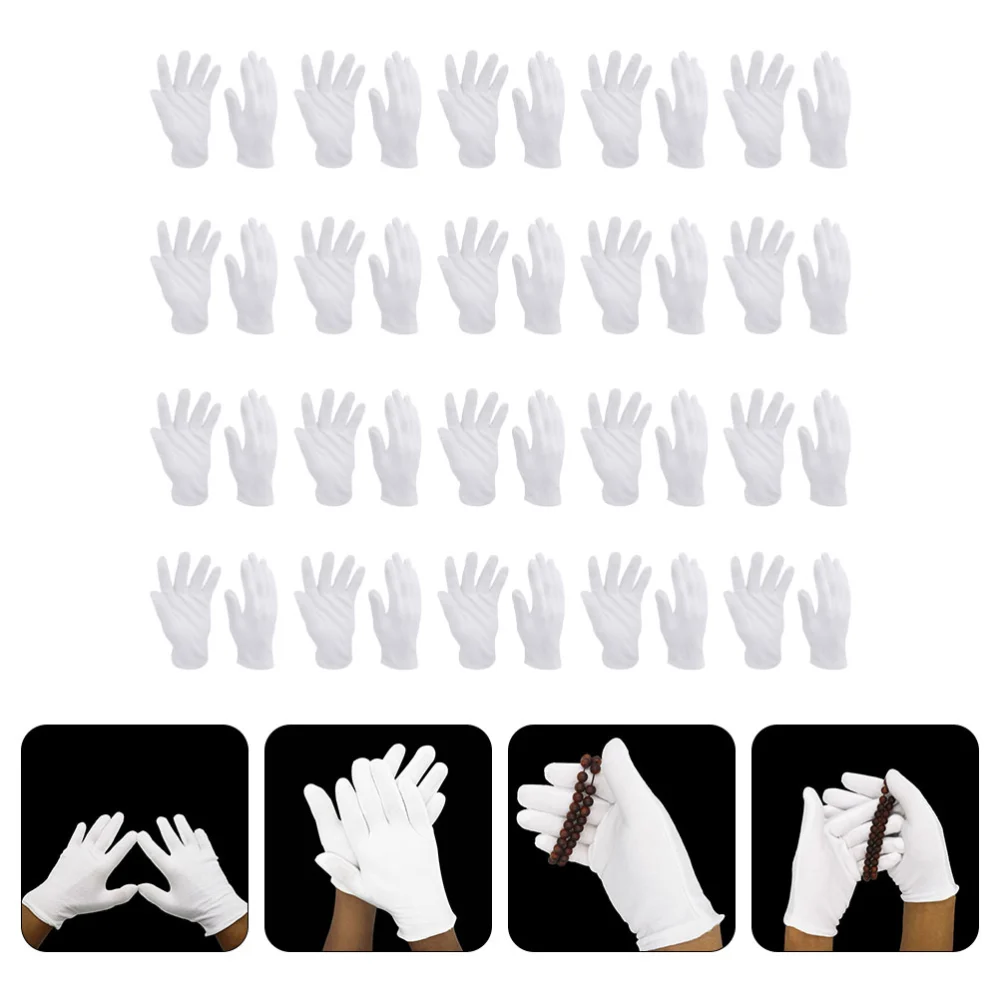 16 Pairs Jewelry Cotton Gloves Cotton Glove Washable Cotton Gloves Elastic Gloves