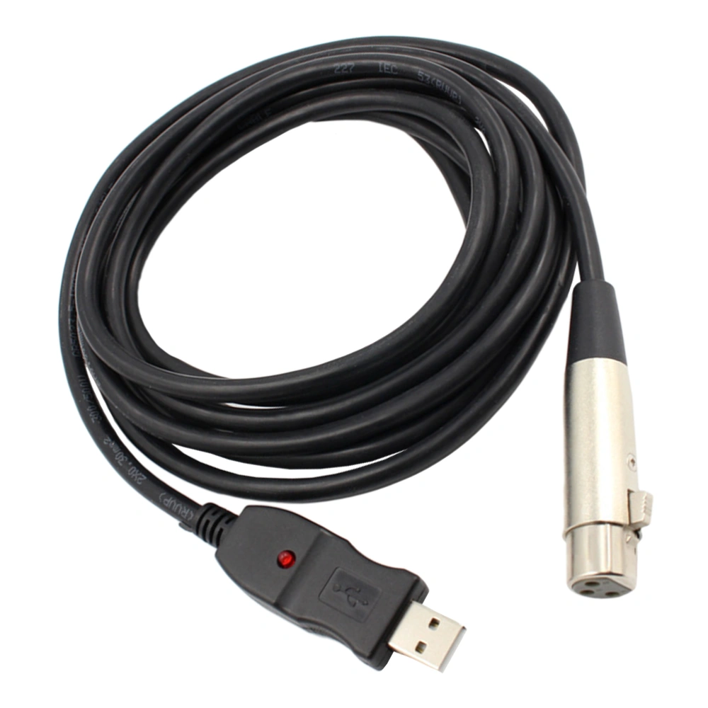 3m USB 2.0 Microphone Cable Audio Converter Cord for Singing Recording