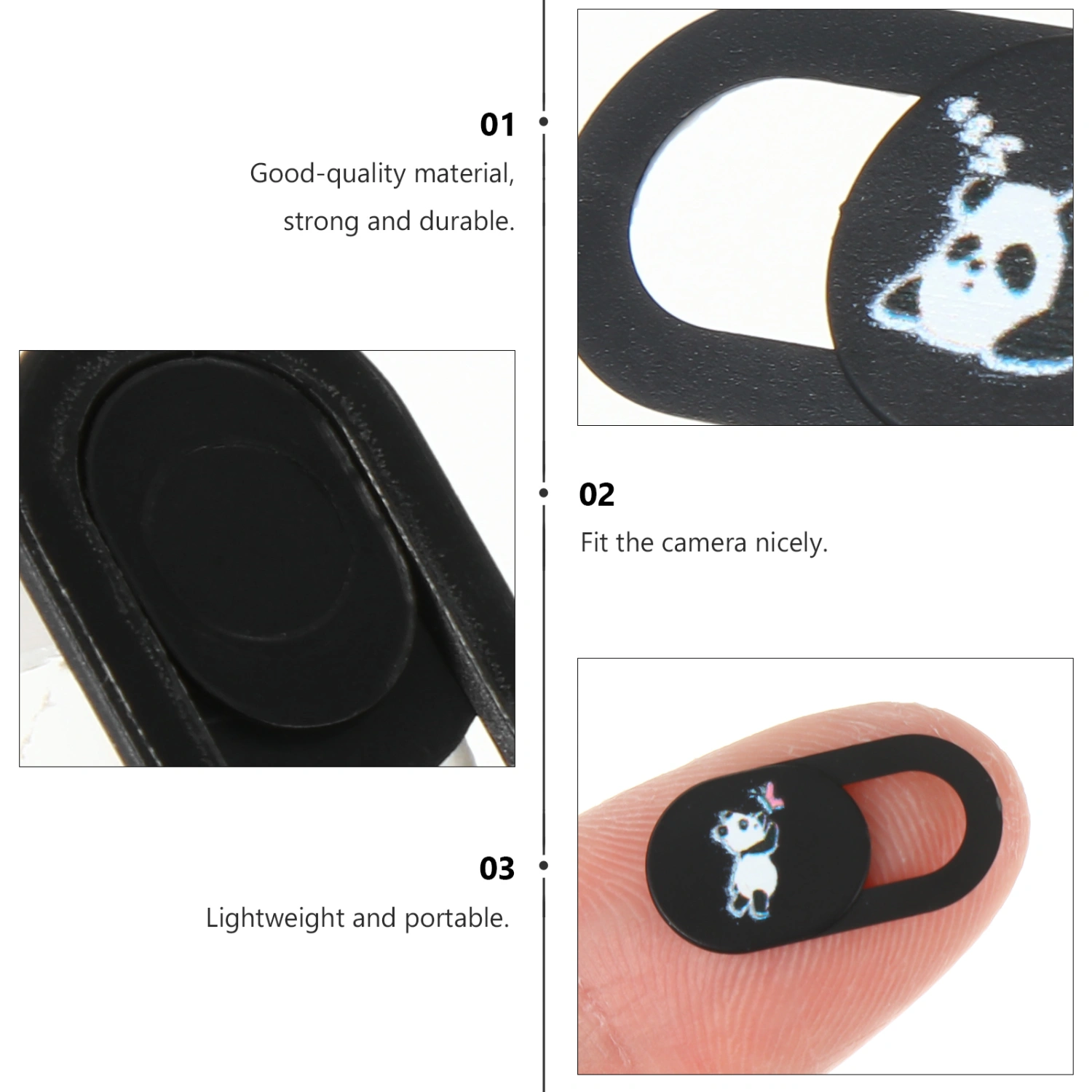 6pcs Camera Cover Slide Animals Pattern Privacy Protection Webcam Cover Slide