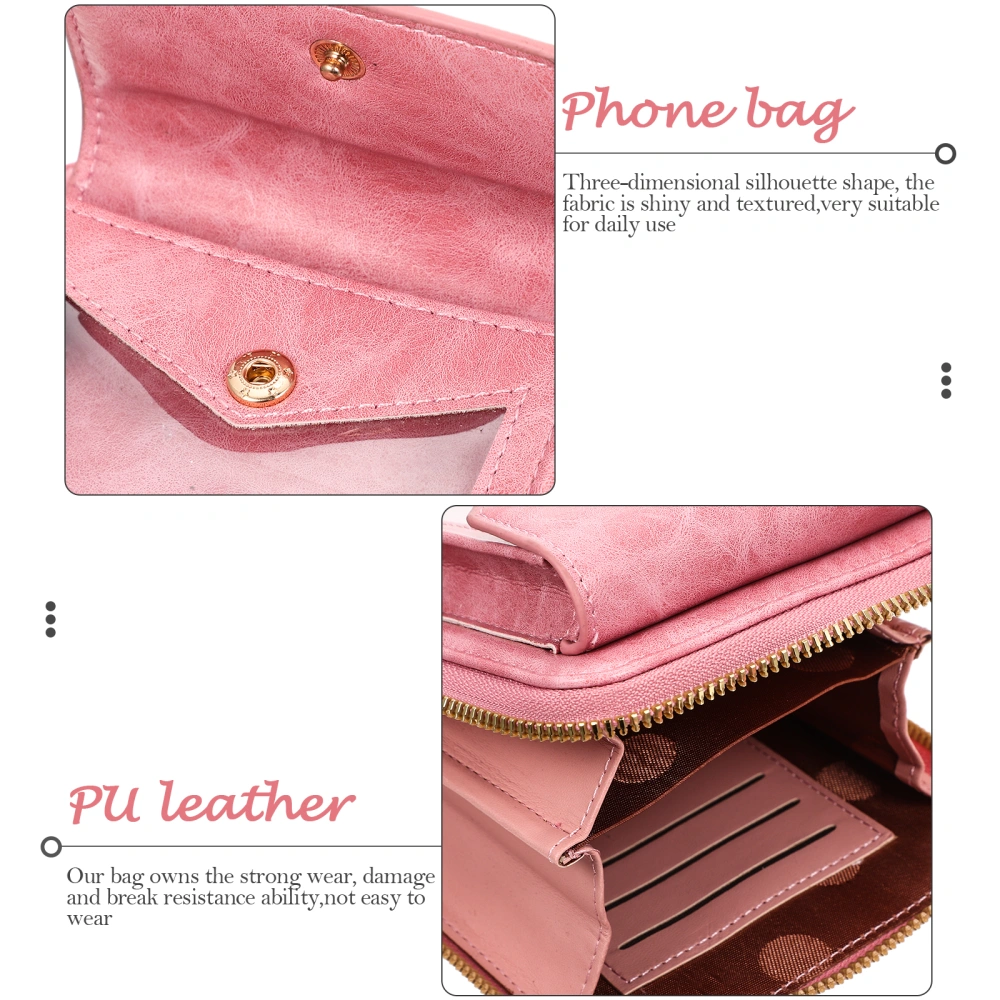 PU Leather Single-shoulder Bag Crossbody Cell Phone Bag Screen Touch Coin Pouch