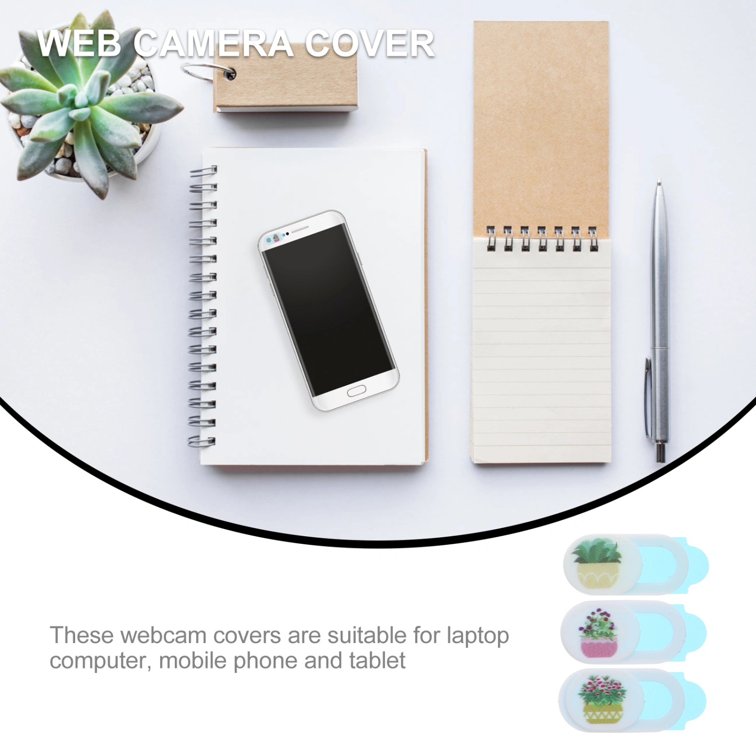 3Pcs Practical Dust-Proof Webcam Lens Protective Caps Camera Covers Caps Hoods