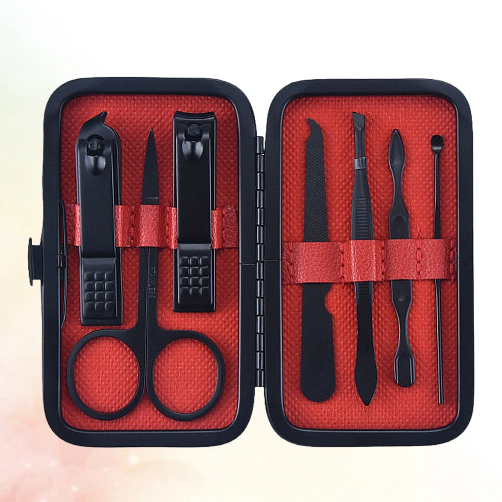 7pcs of One Set Stainless Steel Nail Scissors Durable Manicure Kit Nail Clippers Portable Nail Clippers Trimmer for Man Woman