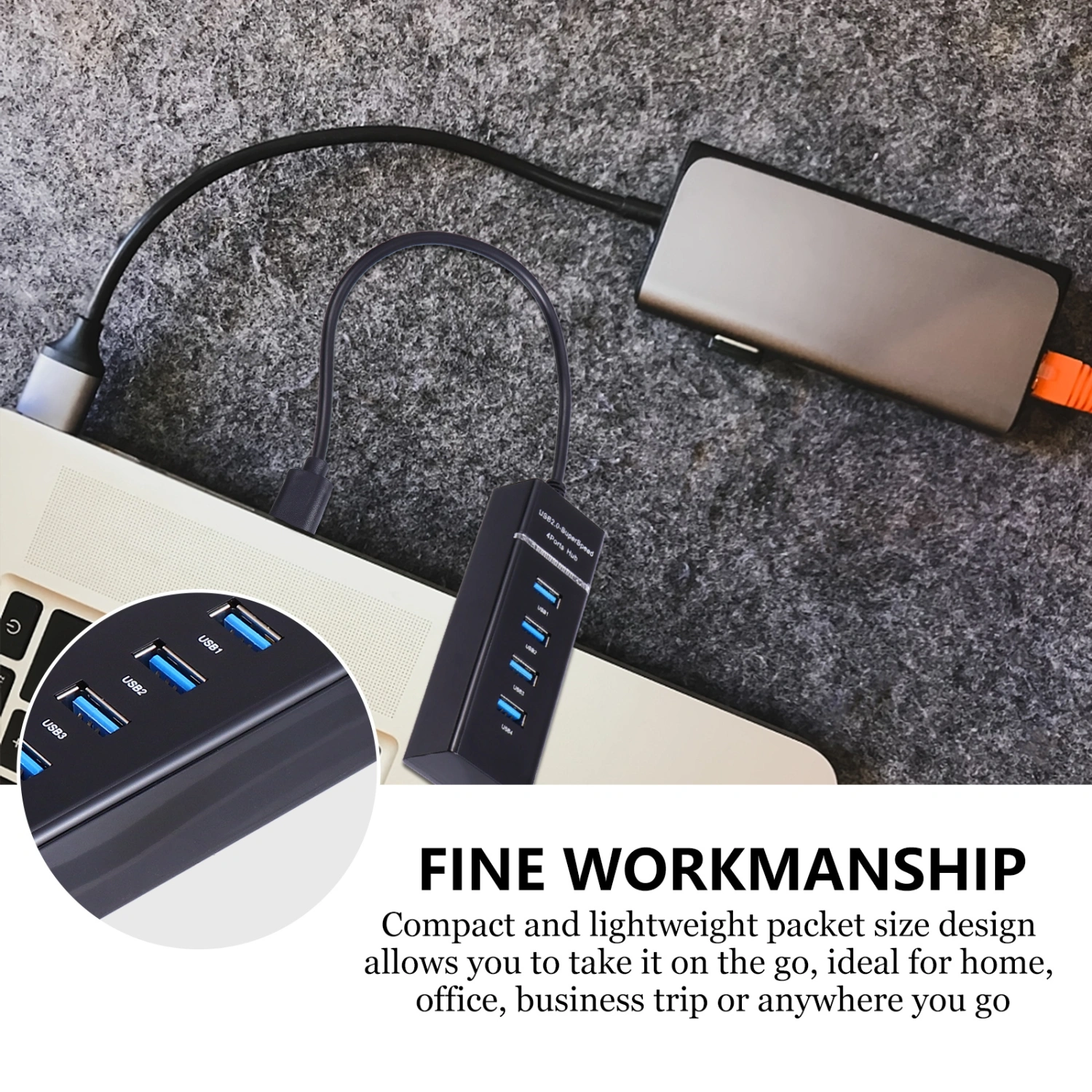 1 Pc 4 Ports USB HUB 2.0 Splitter Adapter Multi Expansion Cable Adapter