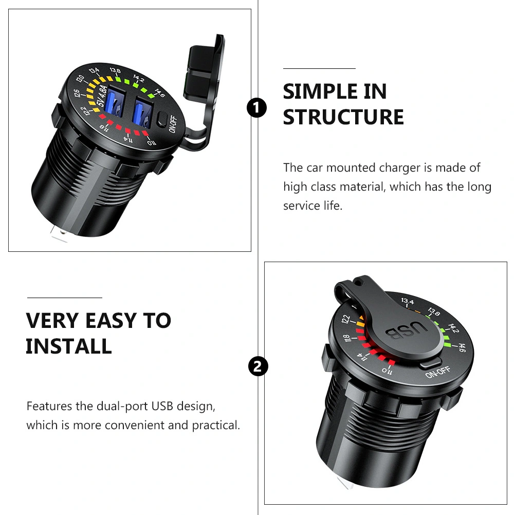1pc Dual-port Car Charger Convenient Car Adapter Car Modification Accessory
