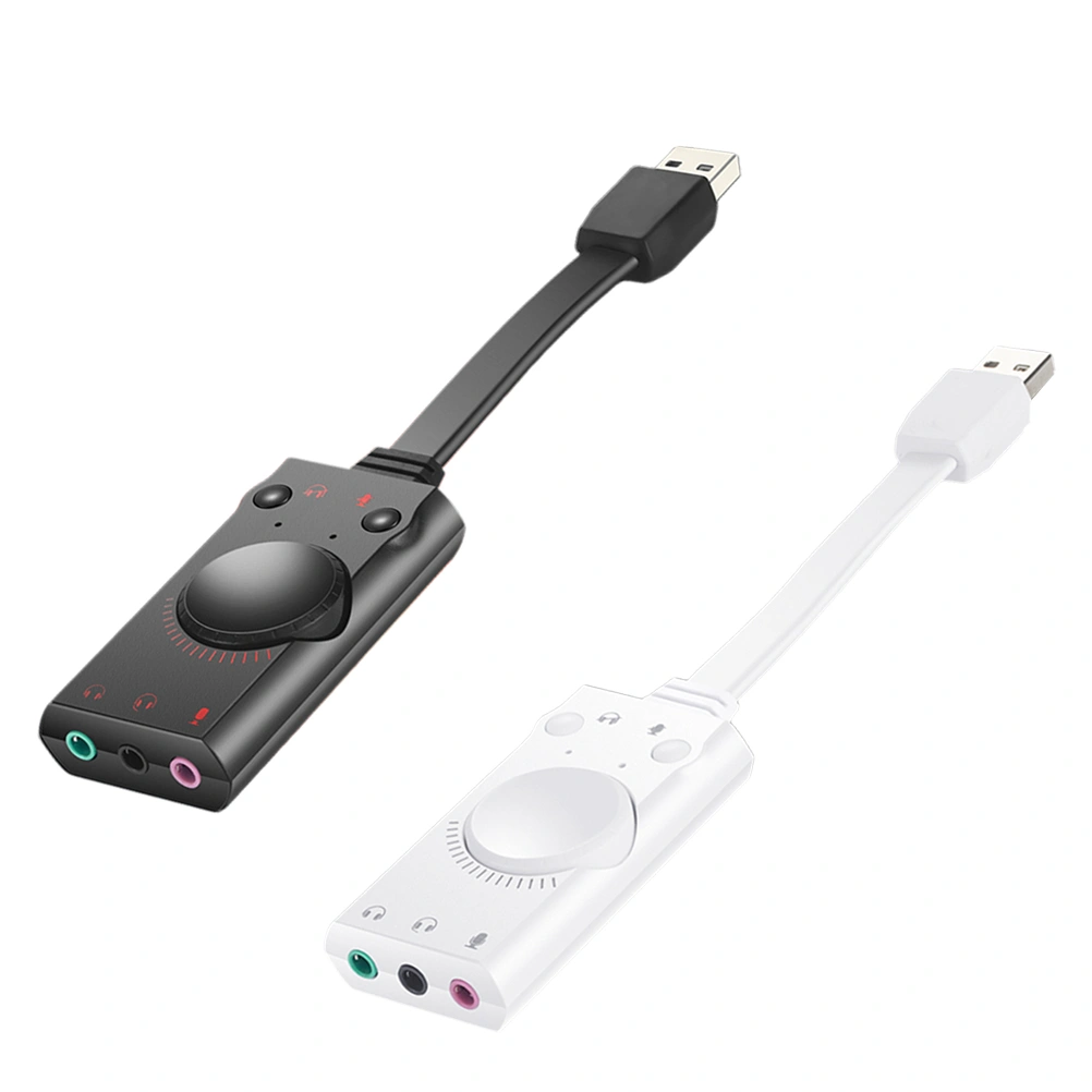 1Pc Sound External USB3.5 Audio Sound Adapter Free Drive Independent Sound for Computer (White)