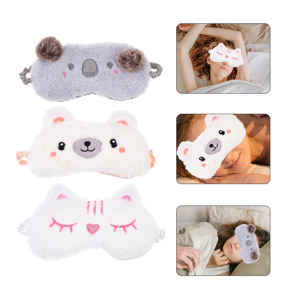 3pcs Comfortable Sleeping Eye Masks Eye Patches Home Travel Eyeshades for Sleeping