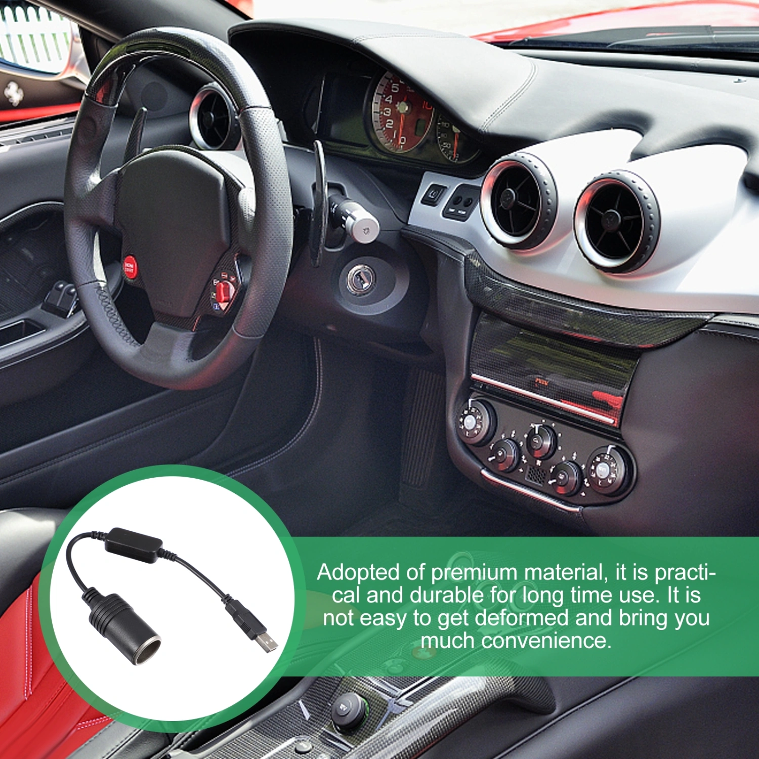 5V USB to 12V Cigarette Lighter Socket Cigar Lighter Converter Accessory