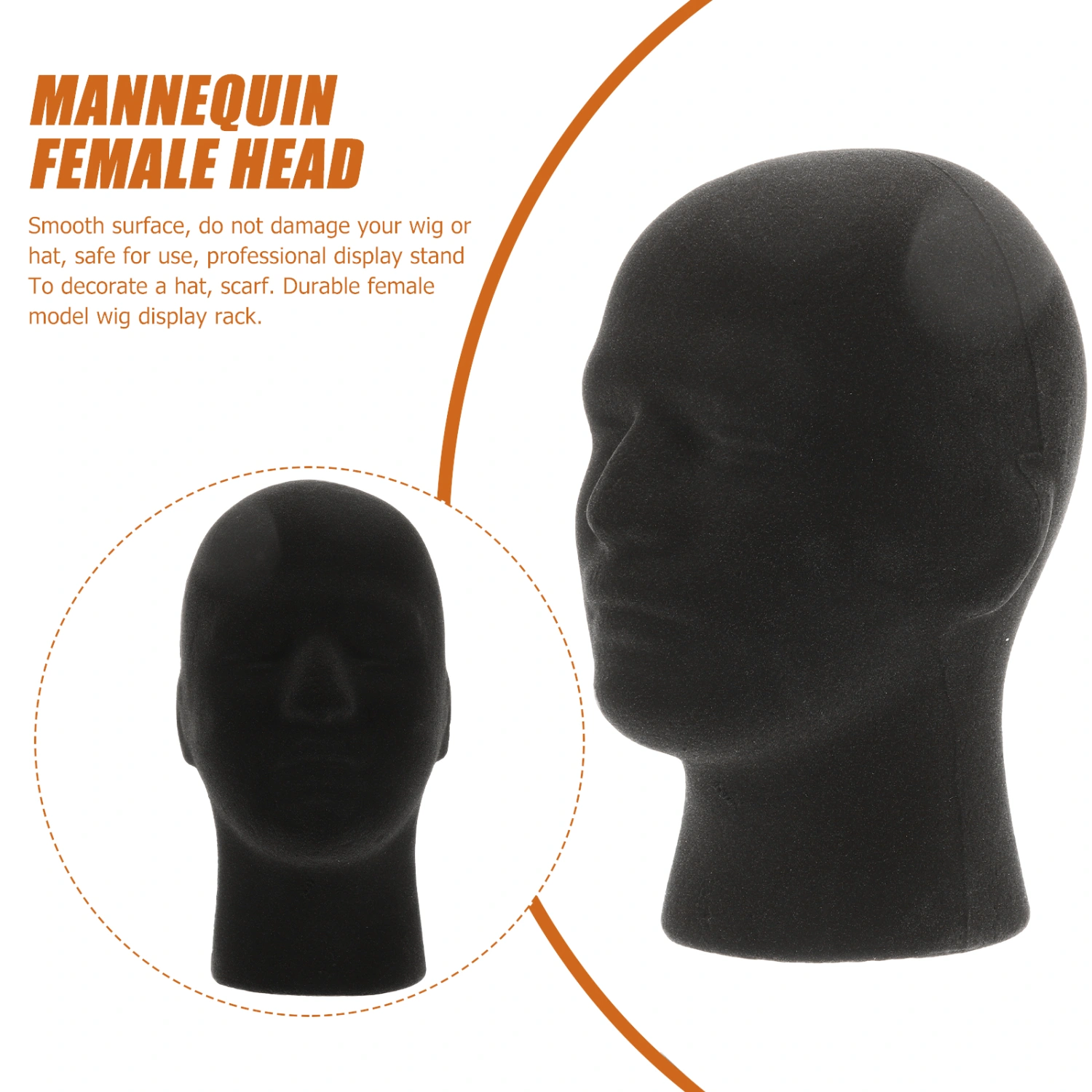 2Pcs Wig Display Heads Male Foam Mannequin Wig Stand Wig Holder Hat Display Stand