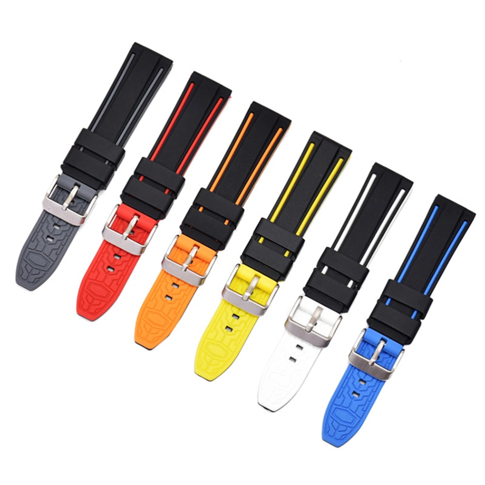 Silicone Wristwatch Replacement Watchband Dichromatic Smartwatch Strap Compatible for S3 (20mm Black and Yellow)