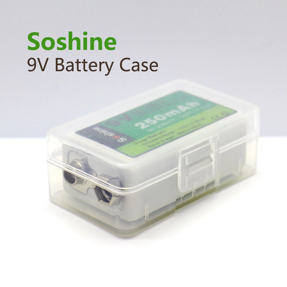 Storage Box Battery Case Holder Plastic Transparent Cover Case for Single 9V Battery