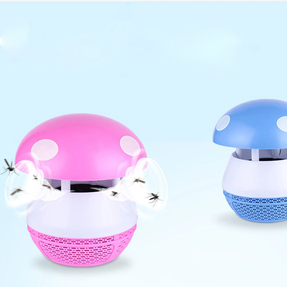 Household Inhalation Mosquito Repellent Led Photocatalyst Mushroom Mosquito Lamp (Blue 6 LEDs with Switch USB Charging)