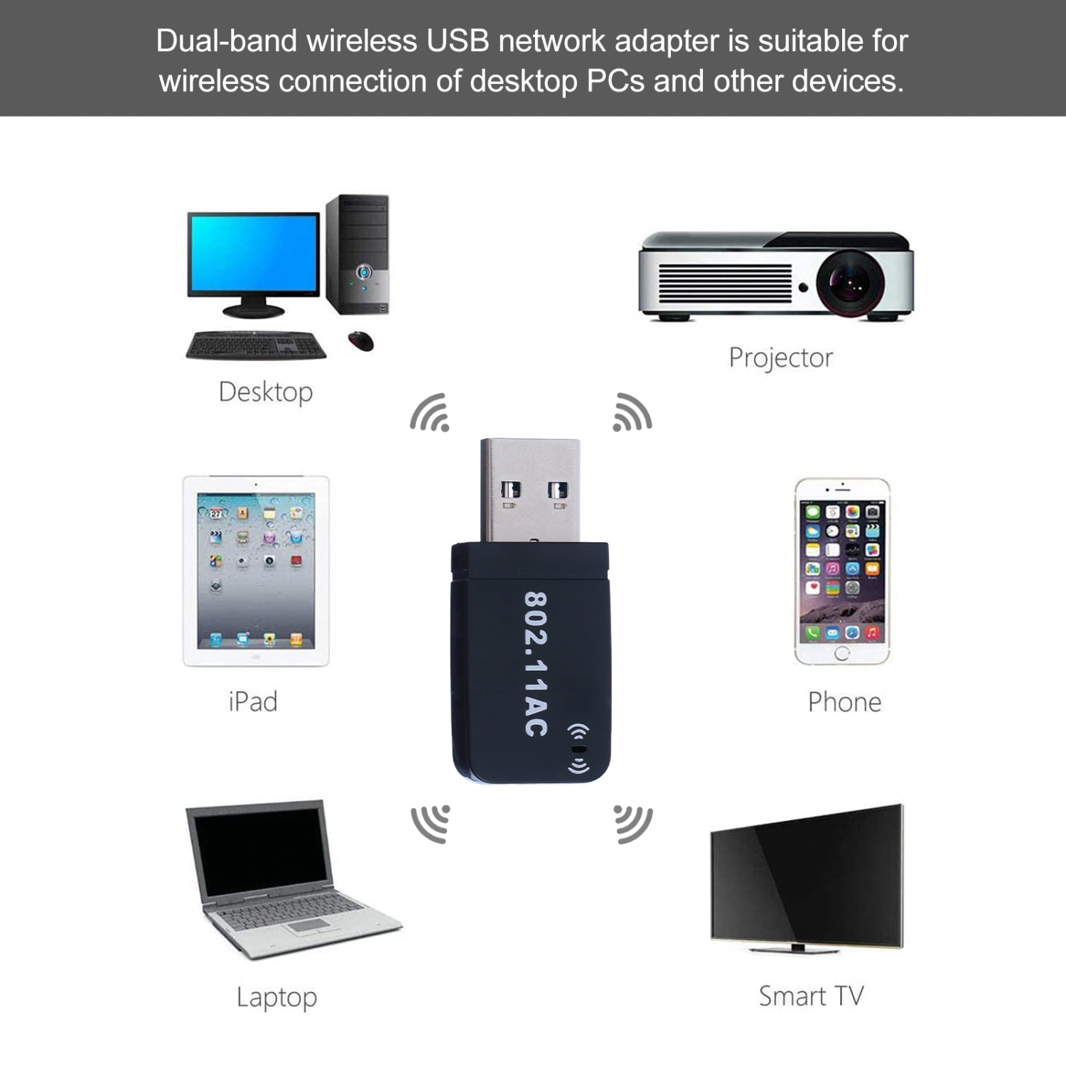 1 set of Mini USB Wifi Adapter Wifi Network Cards Wireless Adapter Receiver