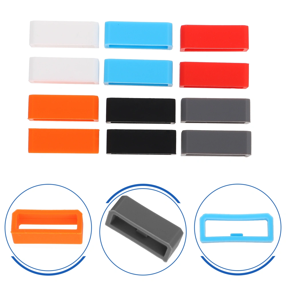 12Pcs Silicone Watch Strap Retainer Ring Watch Band Fastener Ring Watch Supplies