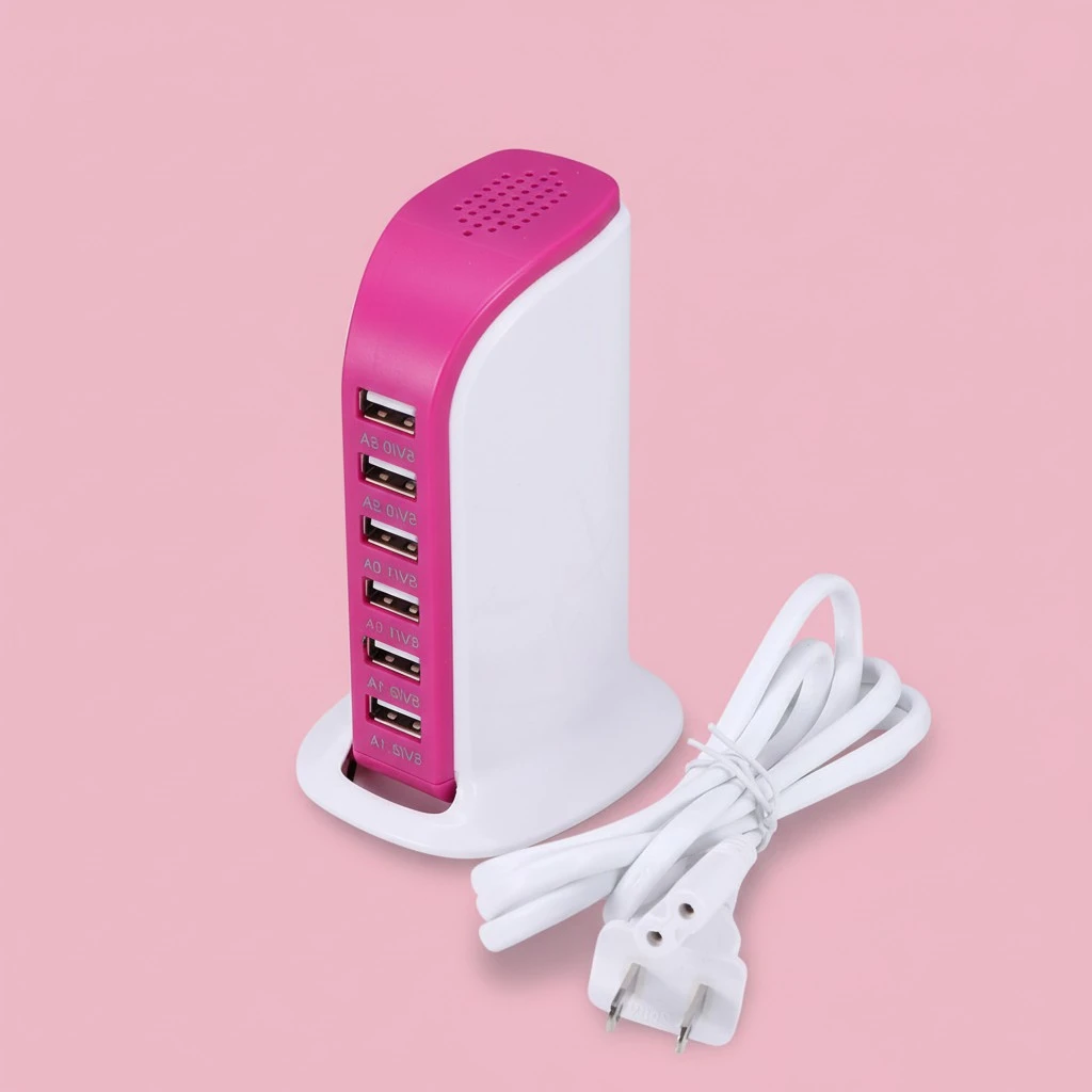Rosy 30W Multi 6 Port USB Charger 6A Rapid Charging Station Desktop Travel Hub Original US Plug