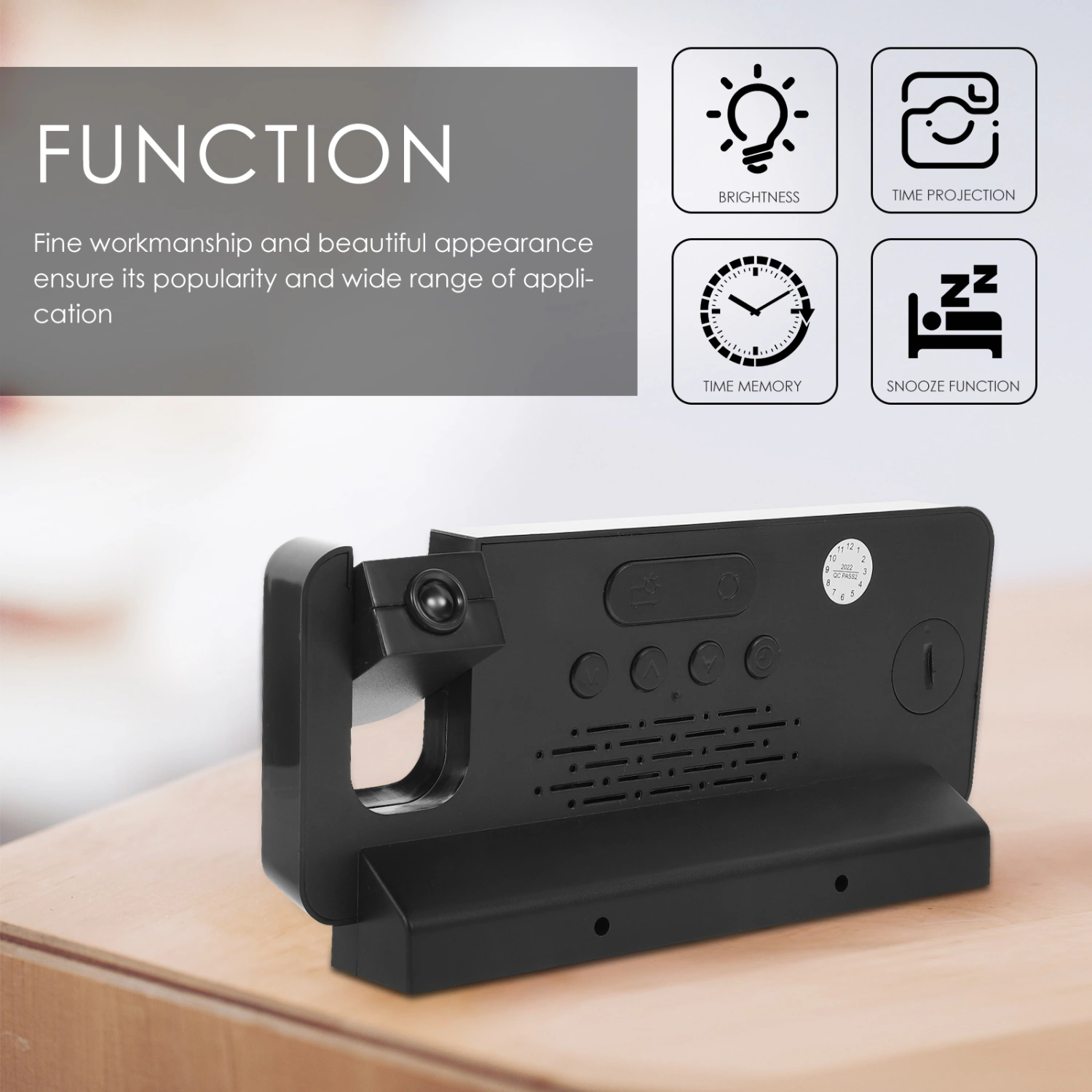 1 Set Projection Electronic Alarm Clock Indoor Alarm Clock Student Projection Clock