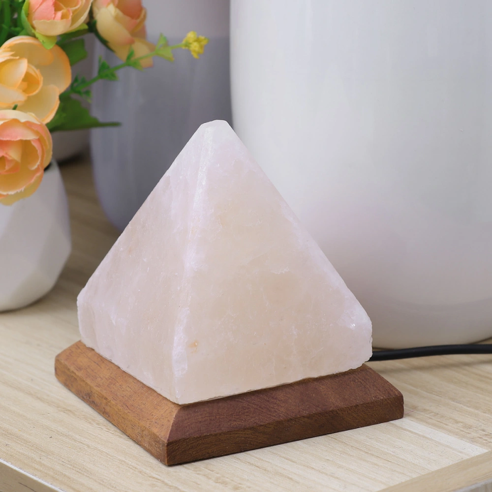 Desktop USB Crystal Himalayan Salt Lamp Mini Night Lamp Colorful Light Changing Night Light Simplicity Table Lamp (Pyramid)