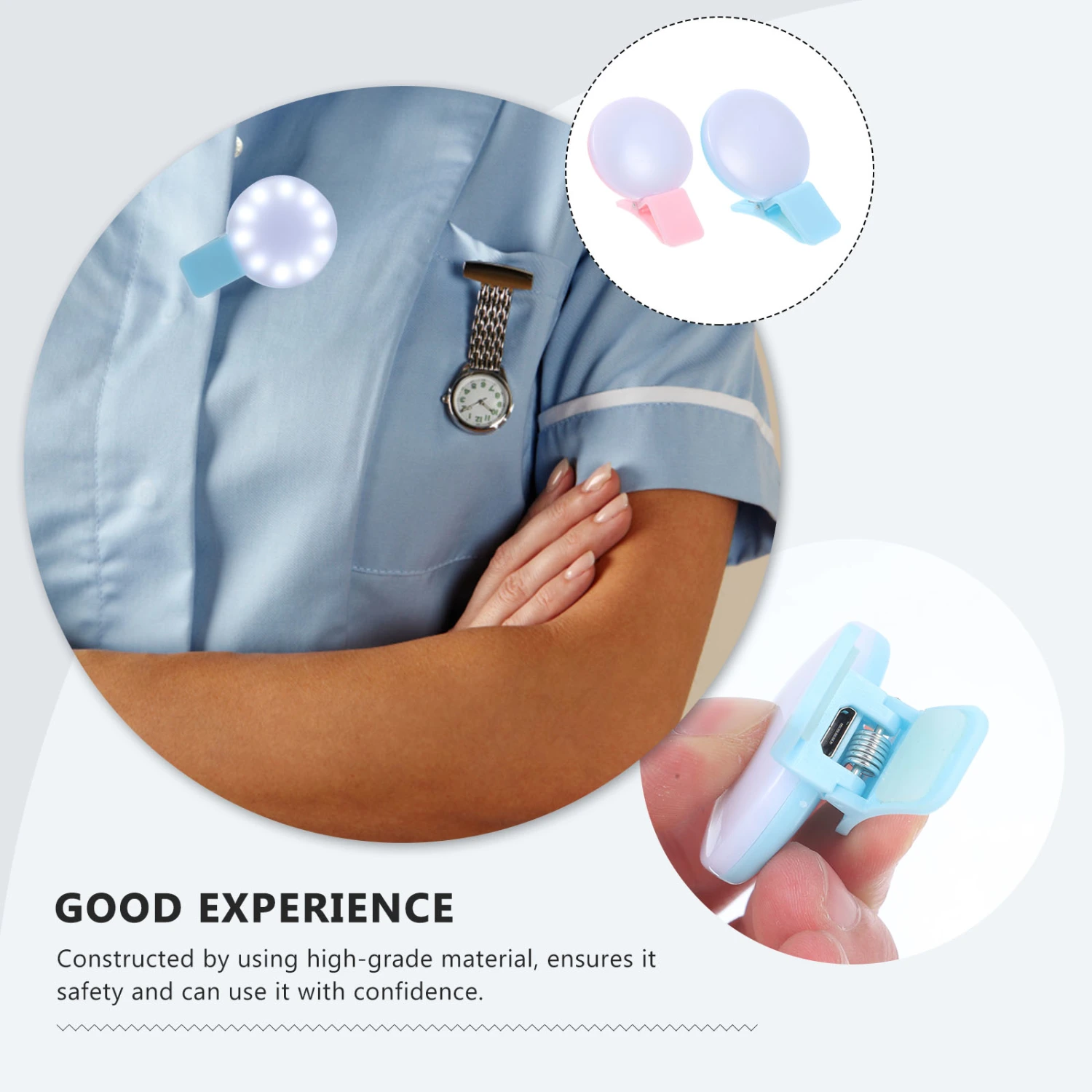 4 pcs Rechargeable Nurse Light USB Nurse Light Purse Light Clip On Small Nurse Lights