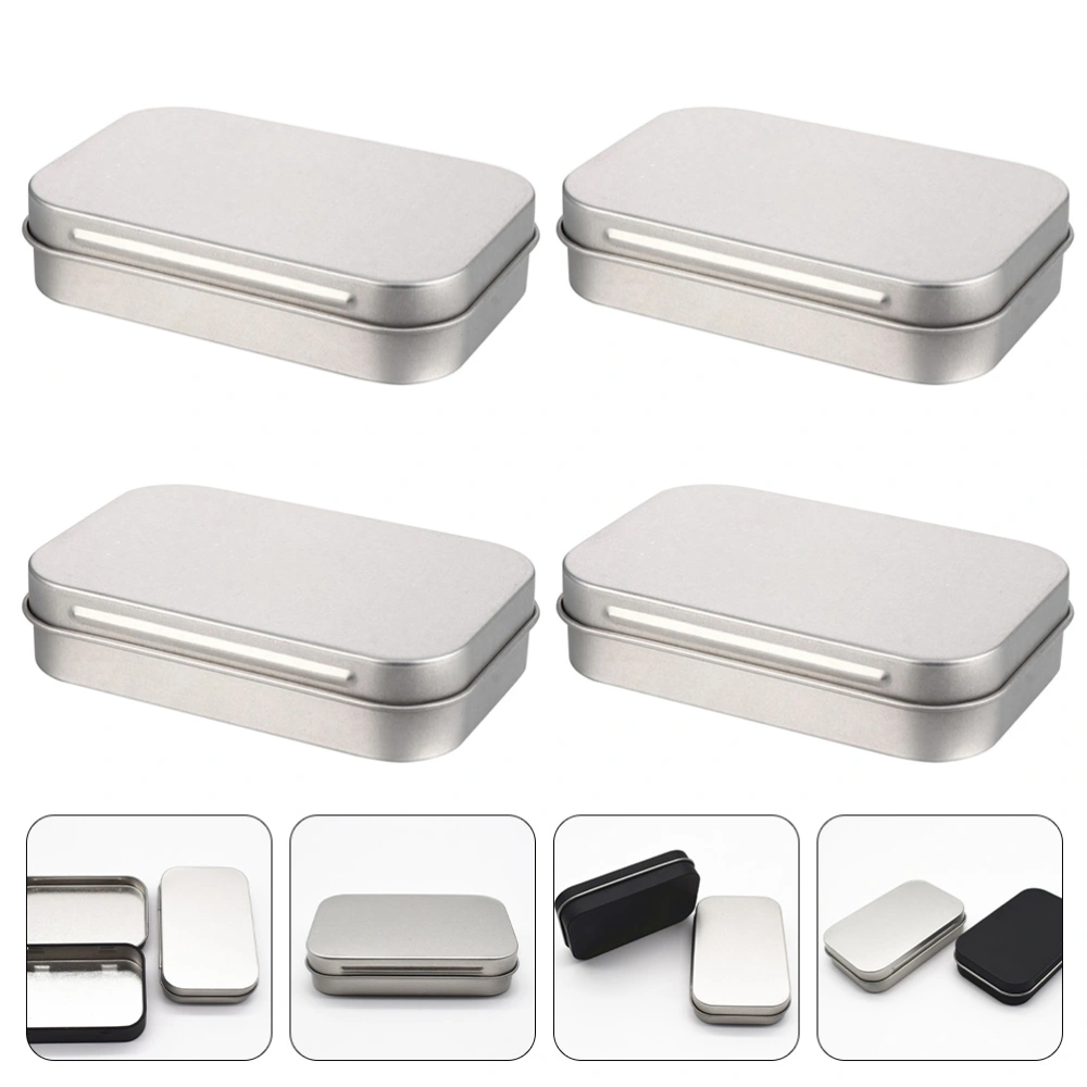 4Pcs Portable Ornament Box USB Flash Drive Case Tinplate Cigarette Organizer