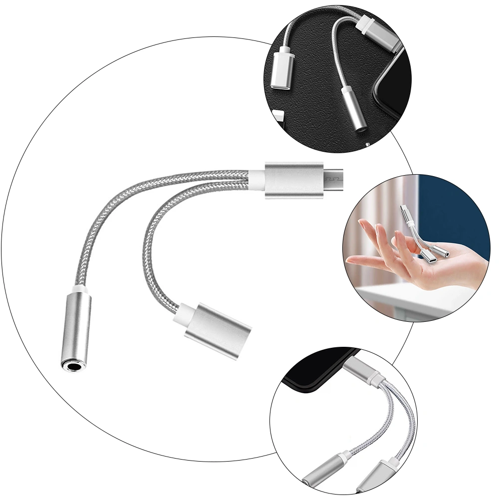 2pcs Type-c Converters Audio Charging Adapters Earphone Converters Adapters