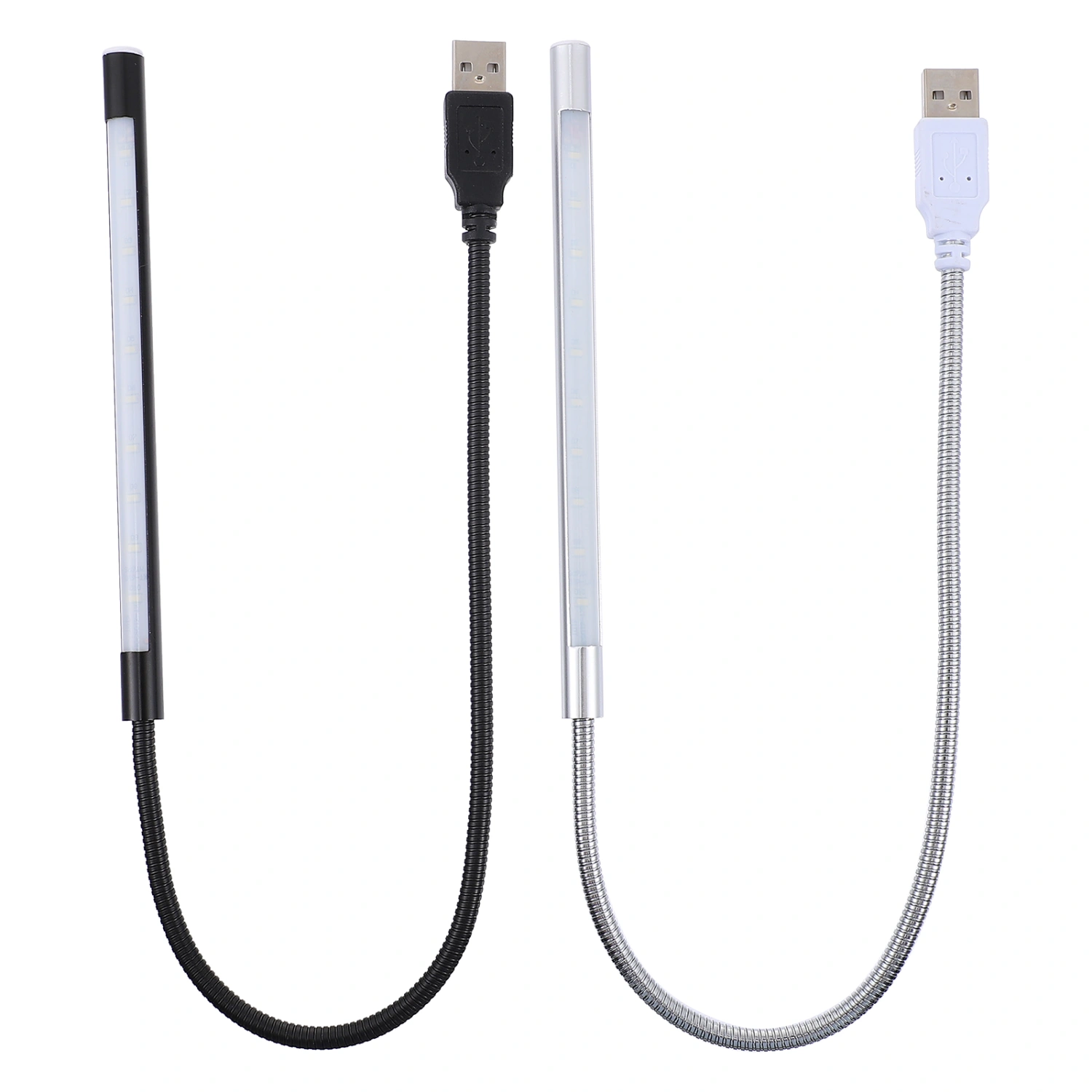 2Pcs USB LED Reading Lamps Gooseneck Dimmable Lamp Touch Switch Night Light (Assorted Color)