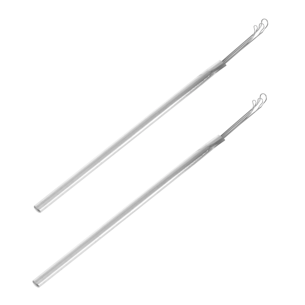 2Pcs Stainless Steel Trinity Earpicks Metal Portable Ear Scoops Ear Wax Removal Tools Ear Cleaner for Adults