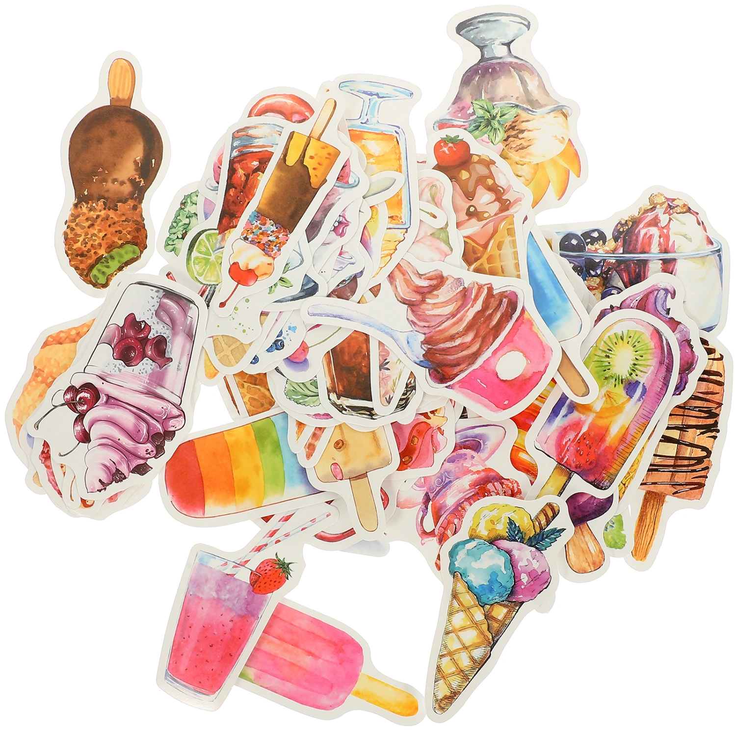 100Pcs Gourmet Stickers Food Stuff Sticker Suitcase Sticker Cup Sticker Graffiti Stickers