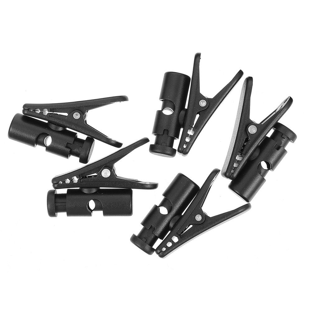 5pcs Portable Headphone Clips Microphone Cord Clips Headset Clips (Black)