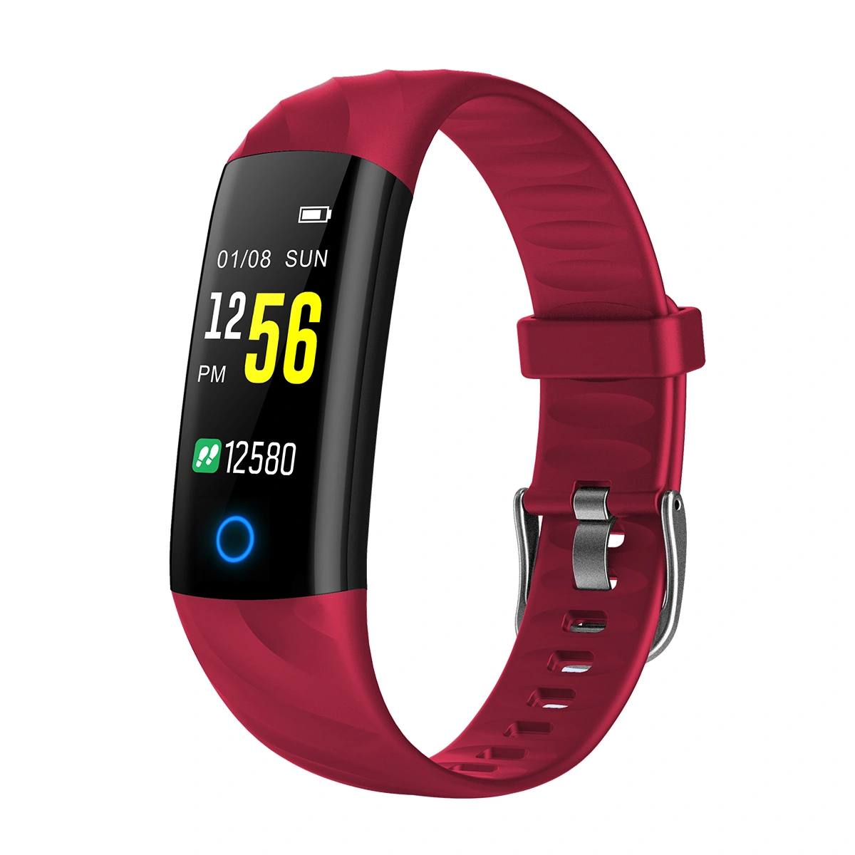 S5 Smart Band Fitness Heart Rate Monitor Smart Bracelet Blood Pressure Oxygen Color Screen Waterproof Call Reminder Watch (Red)