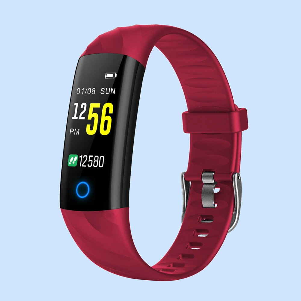 S5 Smart Band Fitness Heart Rate Monitor Smart Bracelet Blood Pressure Oxygen Color Screen Waterproof Call Reminder Watch (Red)