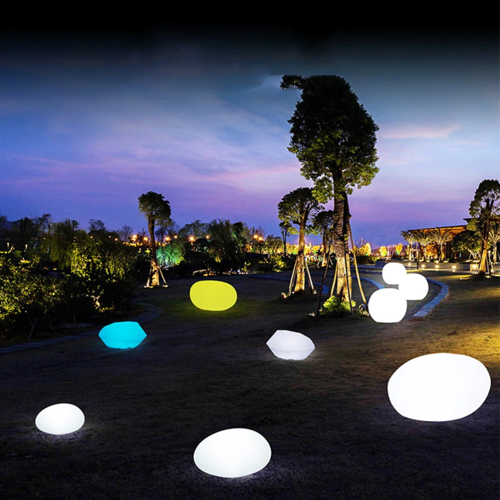 LED Outdoor Simulation Stone Lamp Courtyard Park Attractions Lighting Decorative Cobblestone Light Charging Type