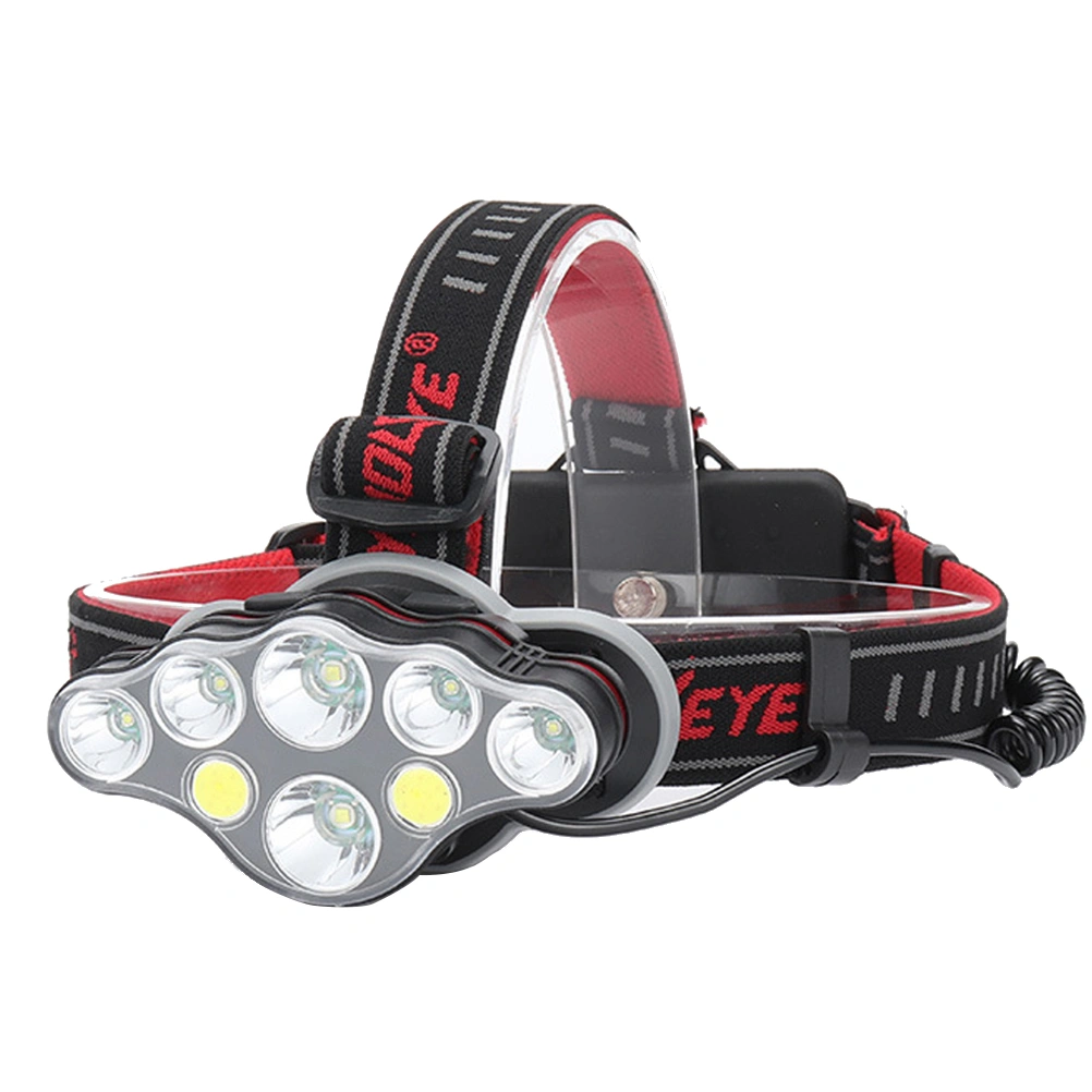 8 LED USB Rechargeable Headlight Headlamp COB LED Head Lamp with USB Cable Flashlight Torch Head Light Lantern without Battery