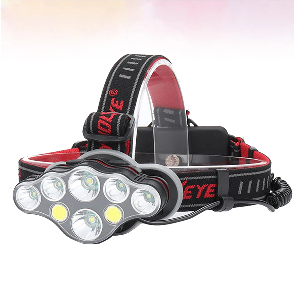 8 LED USB Rechargeable Headlight Headlamp COB LED Head Lamp with USB Cable Flashlight Torch Head Light Lantern without Battery