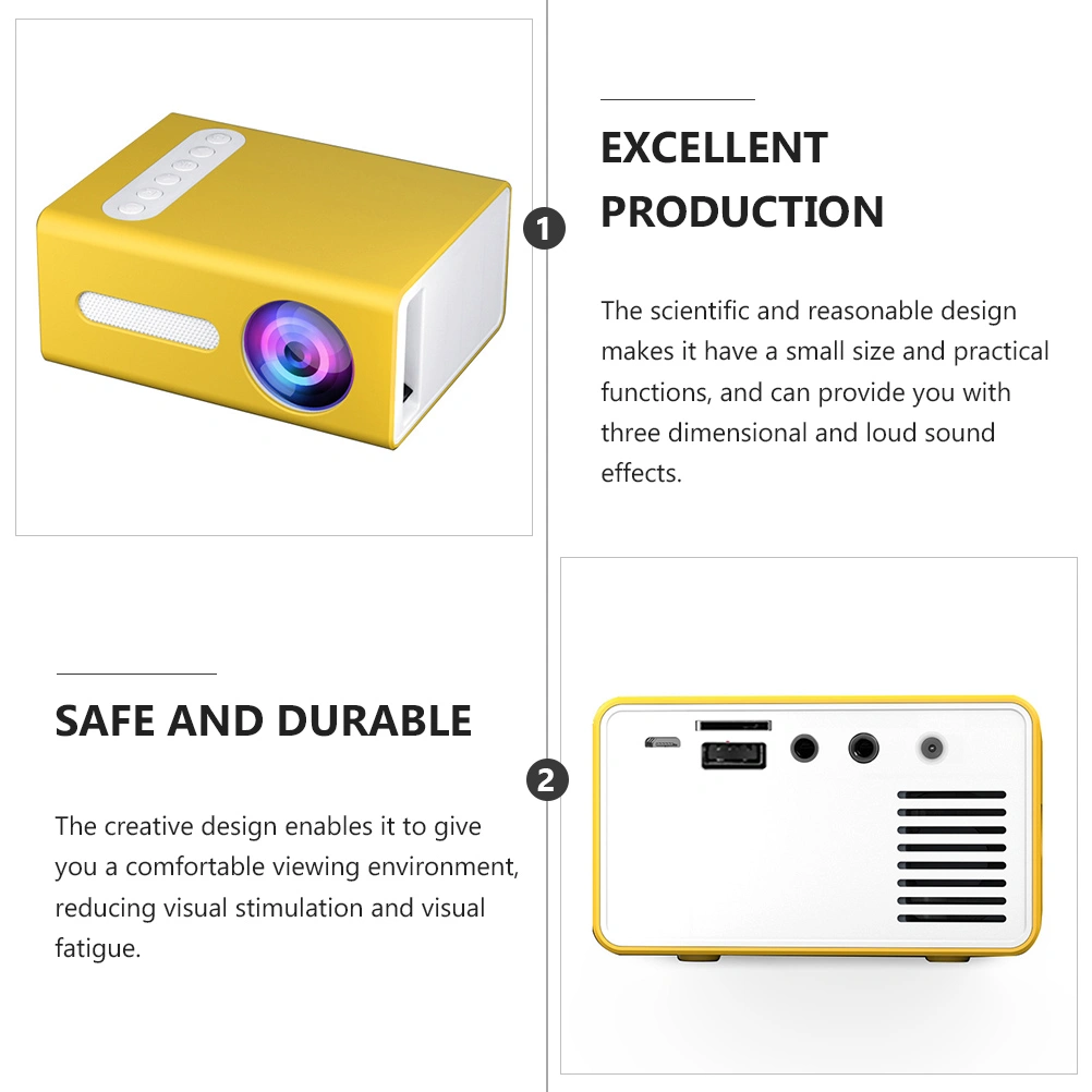 Telecontrol Projector Portable Media Projector Home Movie Player with US Plug