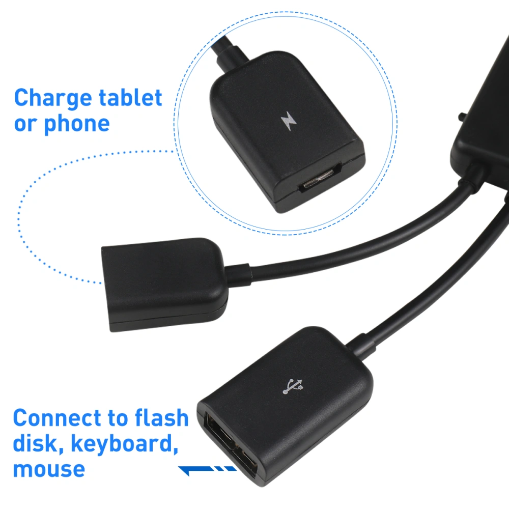 Hemobllo USB Adaptor with Power Charging OTG Host Cable Cord Adapter for Android Smart Phone Tablet