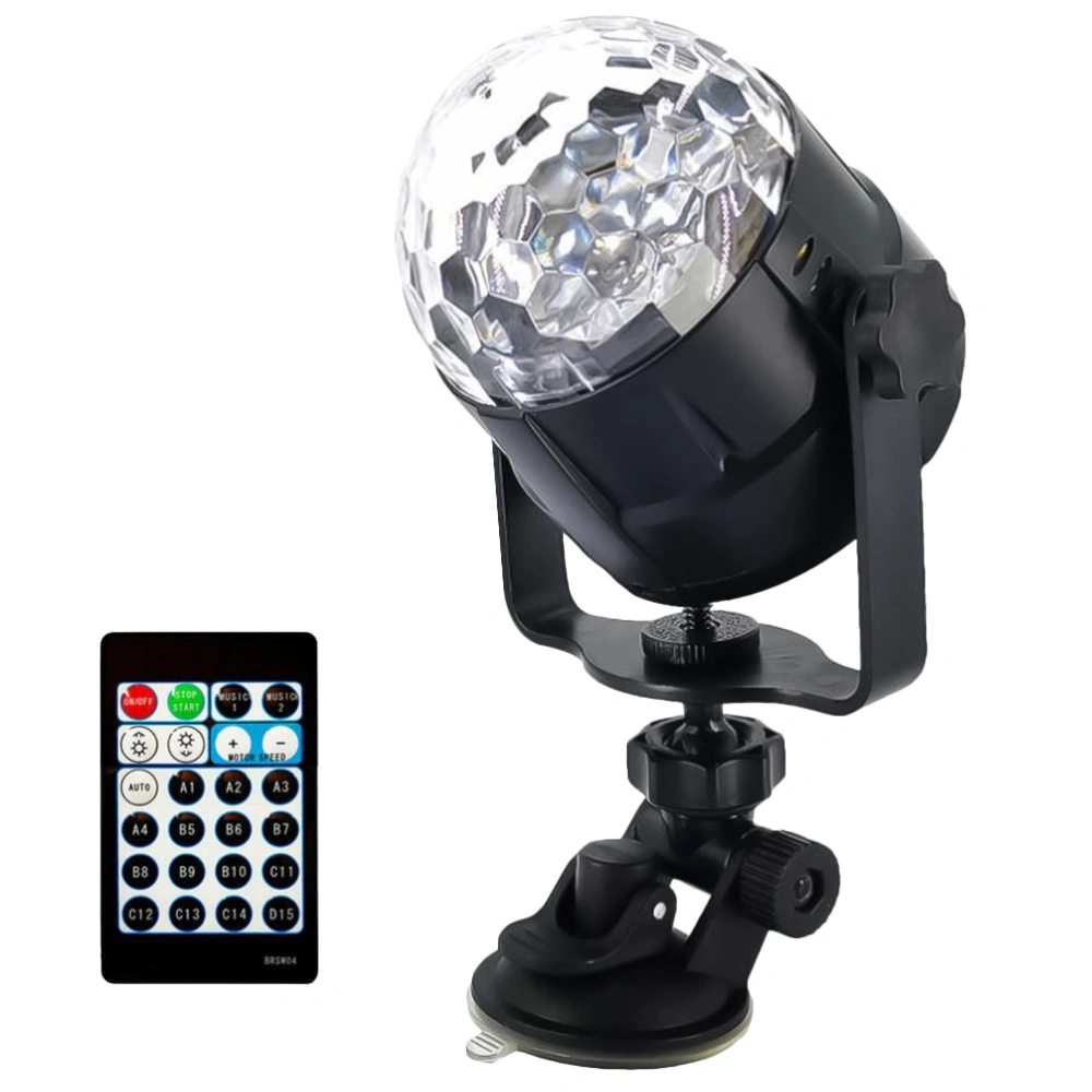 USB LED Spherical Stage Lights Crystal Colorful Car Lights Decoration Lights with Holder Suction Cup