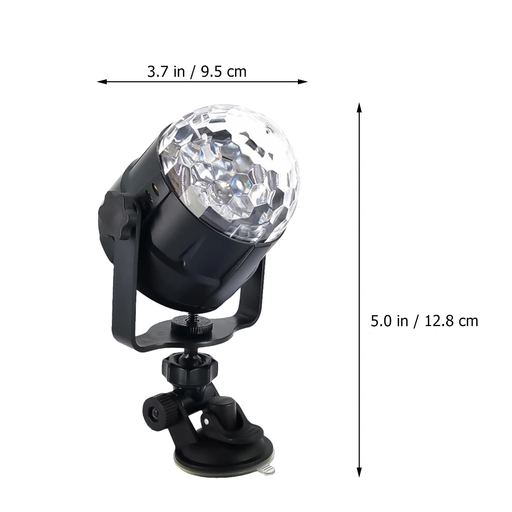 USB LED Spherical Stage Lights Crystal Colorful Car Lights Decoration Lights with Holder Suction Cup