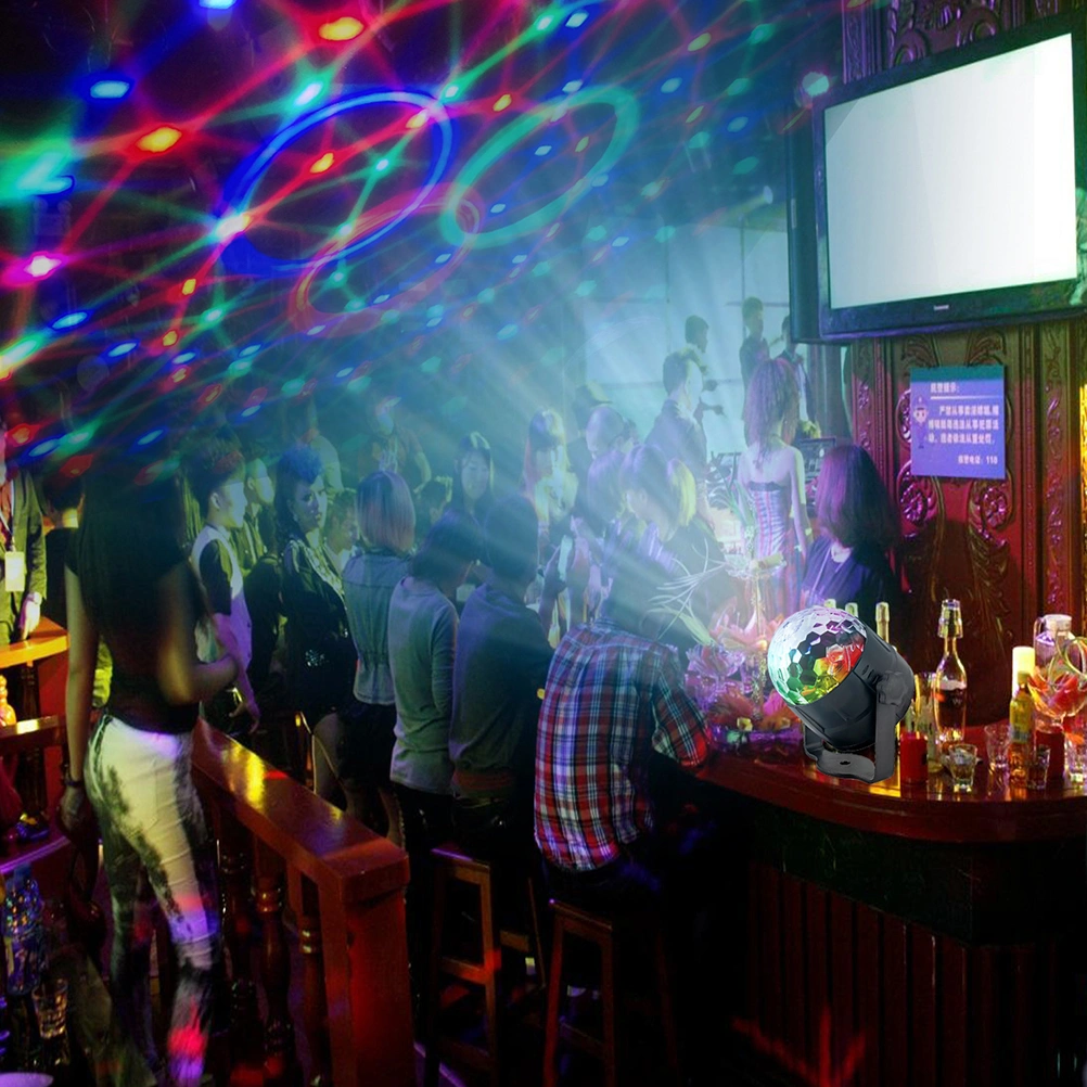 USB LED Spherical Stage Lights Crystal Colorful Car Lights Decoration Lights with Holder Suction Cup