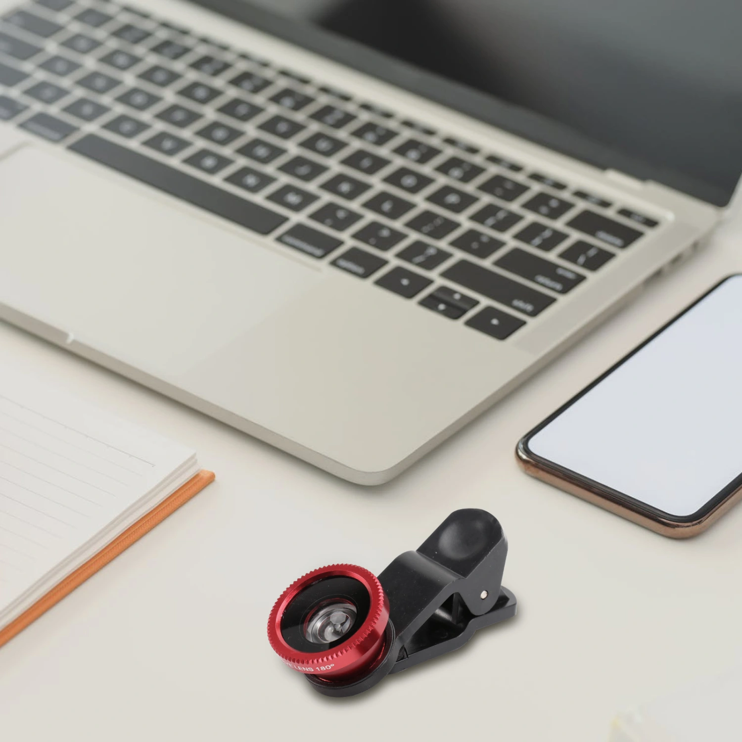 Universal Portable Cell Phone Camera Lens Super Wide Angle Lens Macro Lens and Fisheye Lens Clip on 3 in 1 Mobile Phone Lens for iPhone Smart Phones (Red)