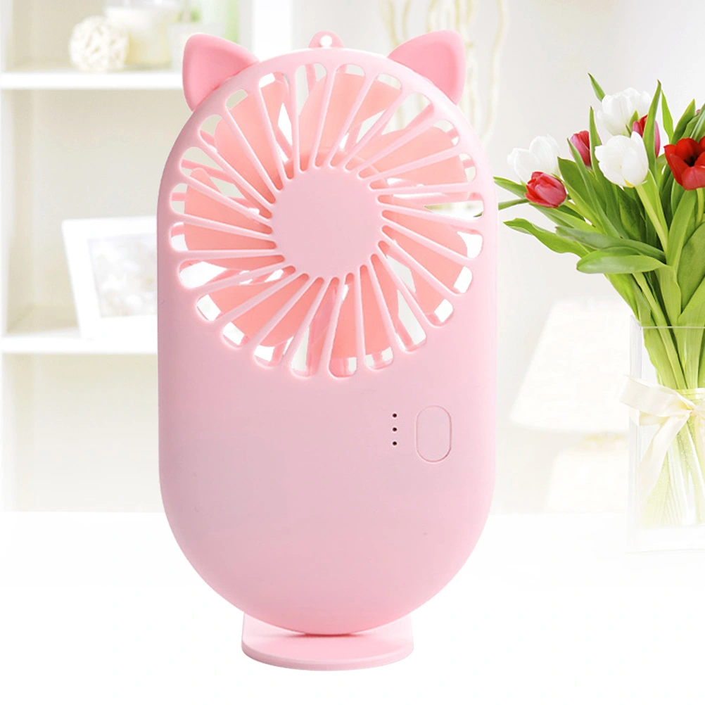 Pocket USB Charging Mini Fan Desktop Fan Portable Handheld Fan for Home Office (Pink)