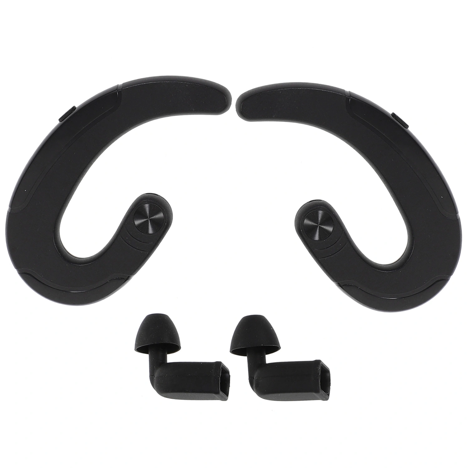 1 Pair Air Conduction Wireless Headphones Non Ear Plug Hanging Ear Headset for Business Car (Black)