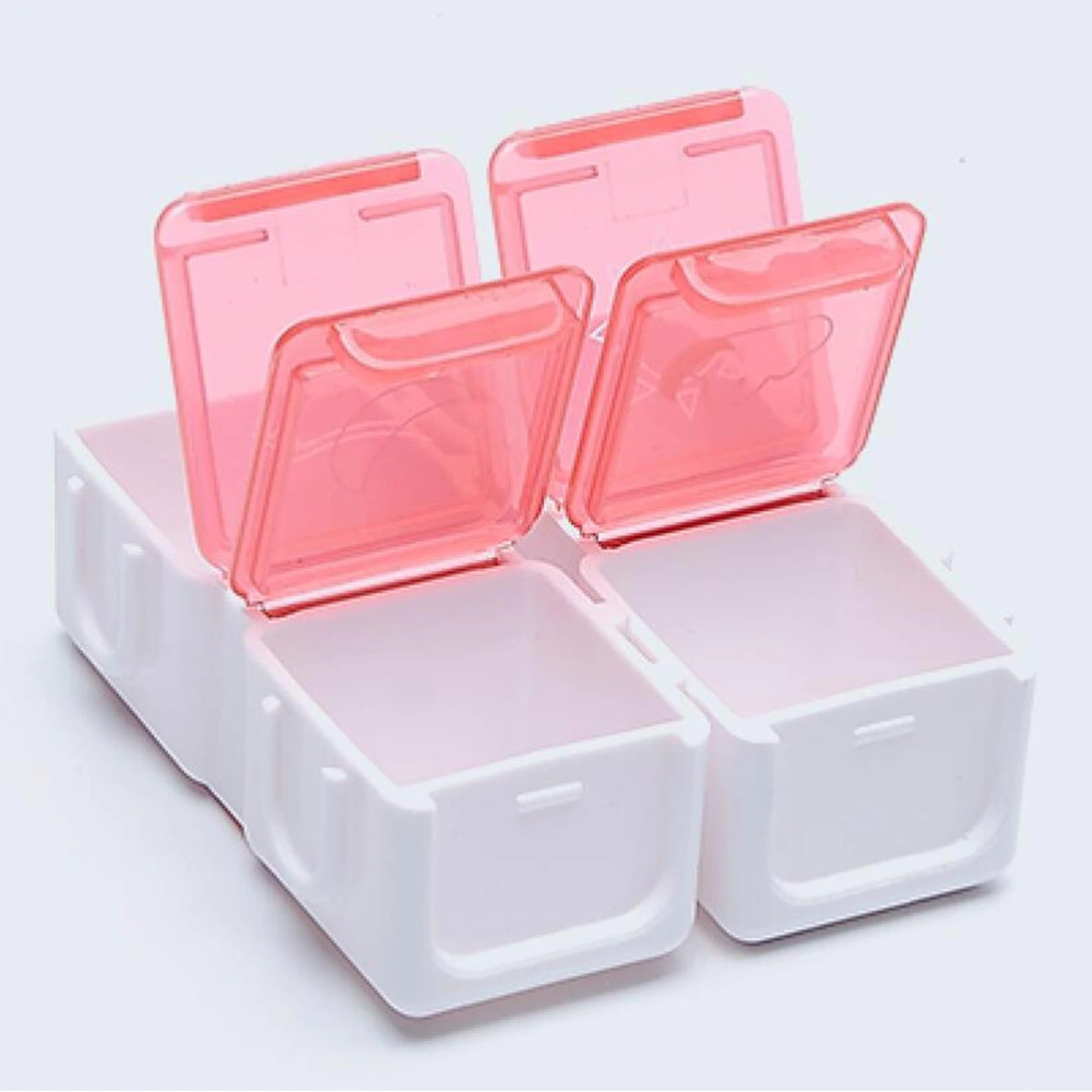 1PC 7 Compartments Pill Box Portable Combination Timing Remind Smart Medicine Case Without Battery (Red)