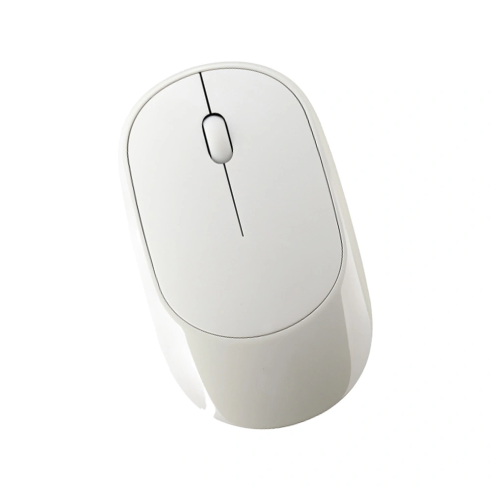 1PC Mute Wireless Mouse Photoelectric Rechargeable Ergonomic Mouse Ultra-Thin Comfortable Feel 2.4G Mouse (White)