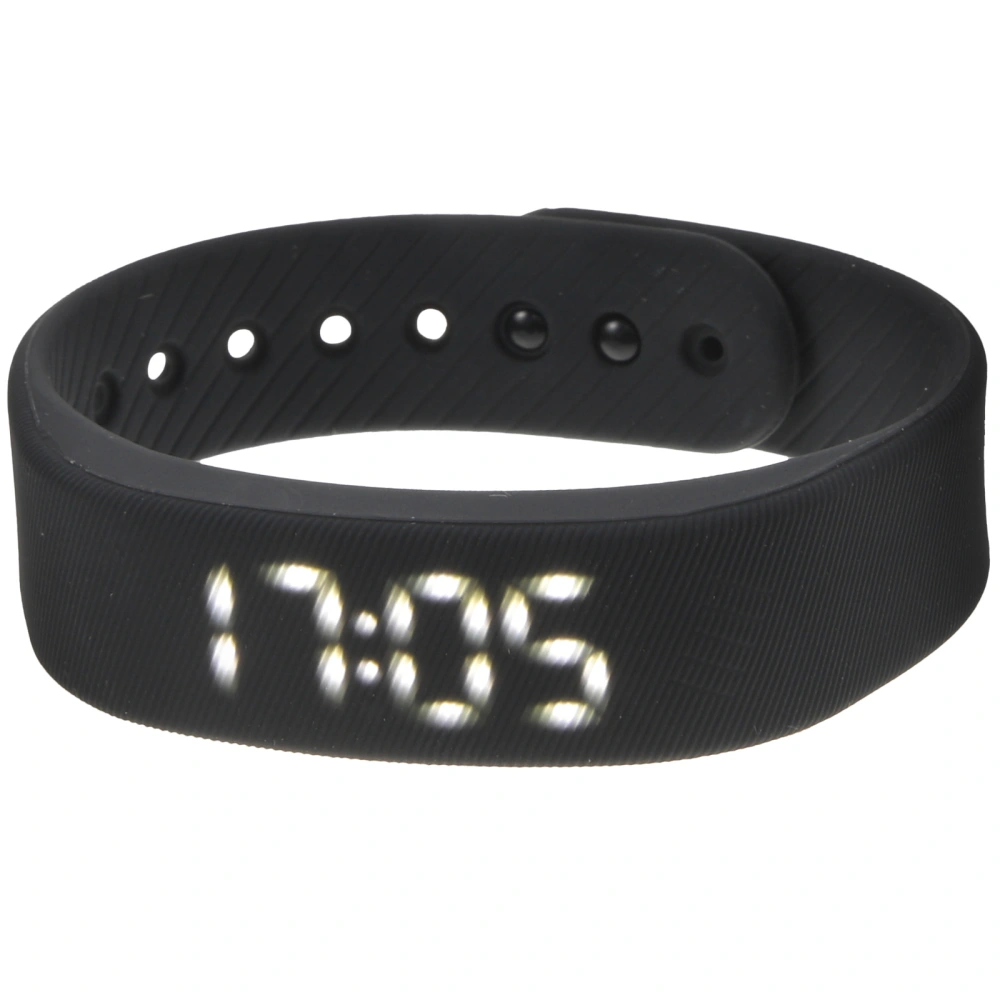 Smart Sports Bracelet Silicone Wrist Watch LED Wristband Multifunctional Bangle Black