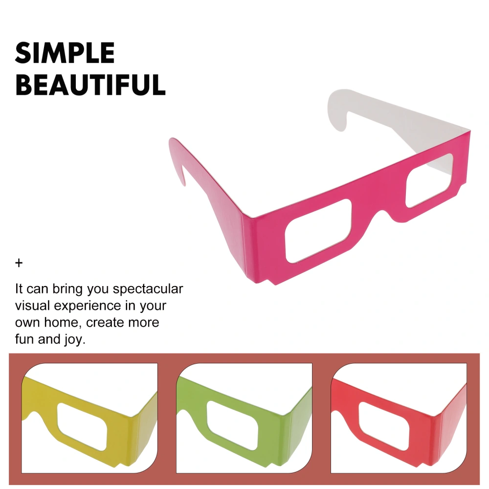 20Pcs Flat 3D Glasses Cardboard Frame Glasses Eyewear for 3D Movies and Games