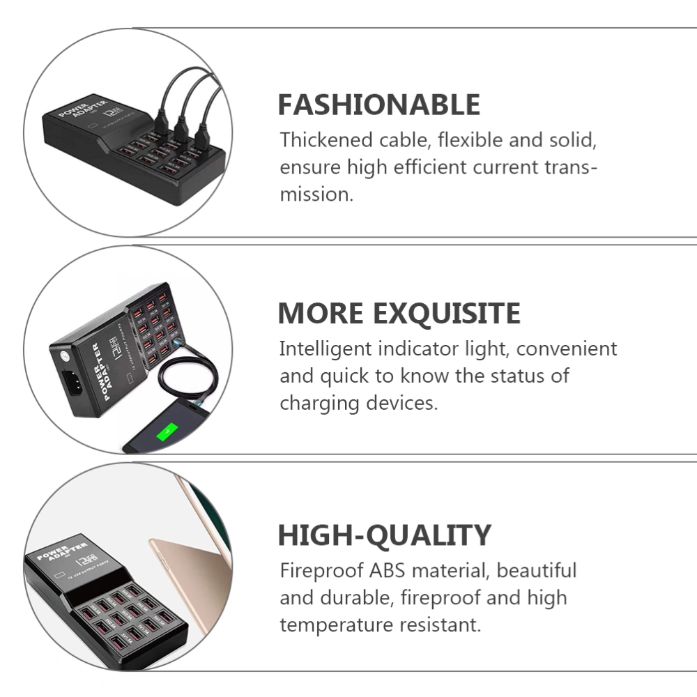 USB Charging Station 12 Ports Fast Charging Smart Charging Station US Plug