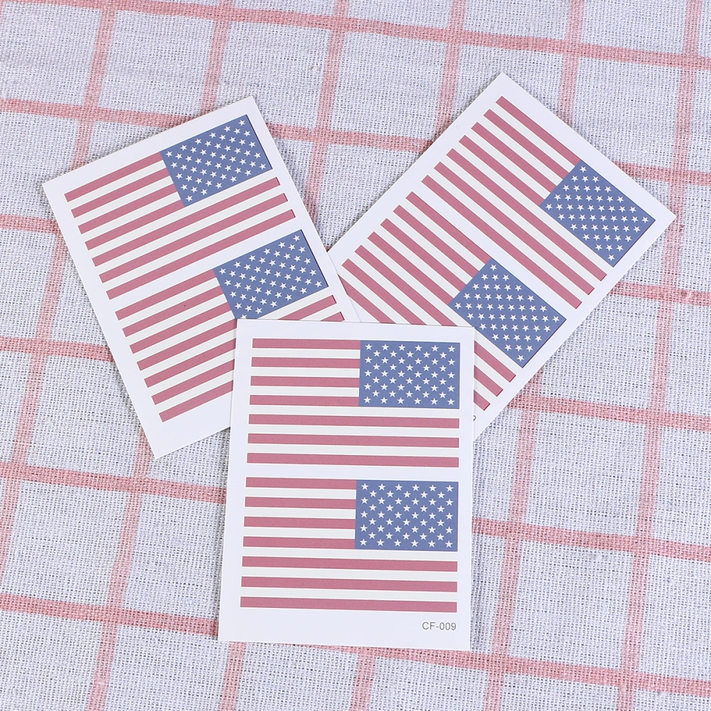 10 Pcs National Flag Disposable Stickers Waterproof Face Hand Body DIY Art Stickers Temporary Decals (America Flag)